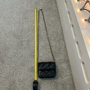 Mini Black Quilted Chain Crossbody Bag
